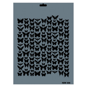 Sablon plastic Decor fluturi 25x35cm Rich NEW 206