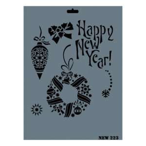 Sablon plastic Decor Happy New Year! 25x35cm Rich NEW 223