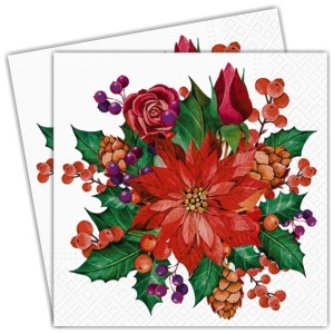 Servetel Aranjament craciunita festiv 33x33cm 2/set SDL238700