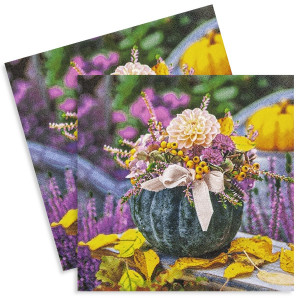 Servetel Aranjament floral in suport de dovleac 33x33cm 2/set 212307