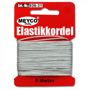 Snur elastic argintiu 1mm x 5m Meyco 936-31