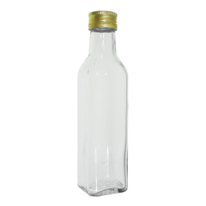 Sticla baza patrata cu capac aluminiu 250ml 4,7x4,7x21cm PP31.5 BT