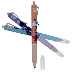 Stilou plastic cu convertor + clicker + guma de sters modele diverse 219