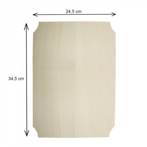 Tocator lemn dreptunghiular cu colturi decupate semicerc 34,5x24,5x2cm 104451 - Img 2