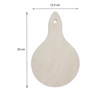 Tocator lemn rotund cu coada 20x12,5x1,5cm KD822 - Img 2