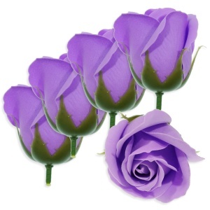 Trandafir din sapun mov deschis 5cm cu tija din plastic 5/set