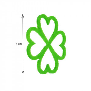 Trifoi cu 4 foi pasla verde deschis frunze decupate 4cm 5/set - Img 2