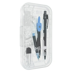 Trusa geometrie 8 piese/set mina 0,7mm WTB-2921 Wentaibo bleu - Img 2