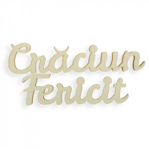 Urare placaj -Craciun Fericit- 2 piese 21,5+17x5cm - Img 1