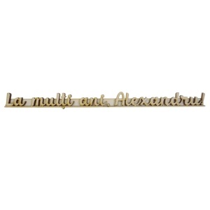 Urare placaj -La multi ani, Alexandru!- 1,9x25cm