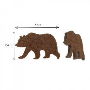 Urs brun carpatin pasla maro 4x2,4cm 10/set - Img 2
