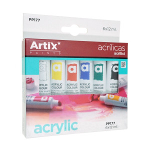 Vopsea acrilica 6 culori x 12ml/set Artix PP177