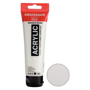 Vopsea acrilica Standard 120ml Amsterdam alb de titan 17091052