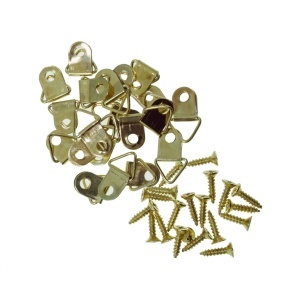 Agatatoare tablou aurie baza semiovala cu 1 gaura 1,8x1cm 20buc cu 20 suruburi 1x0,4cm/set
