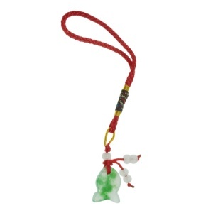 Amuleta Feng Shui - Peste din jad 13cm rosu/alb