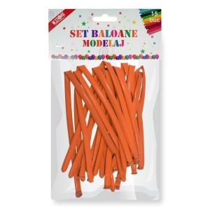 Balon pentru modelare portocaliu 28cm 15/set 015848