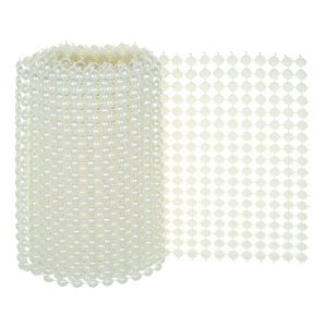 Banda decorativa crem 11,5cm x 1m cu jumatati perla 0,5mm