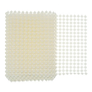 Banda decorativa crem inchis 11,5cm x 1m cu jumatati perla 0,5mm