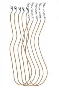 Baza colier imitatie piele 3mm x 45/50cm 5/set bej