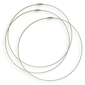 Baza colier metalic verde oliv cu inchizatoare 1mm x 46cm 3/set