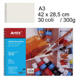 Bloc acuarela cu spira fara acid 300g 30 file Artix PB383/384/385 - Img 2