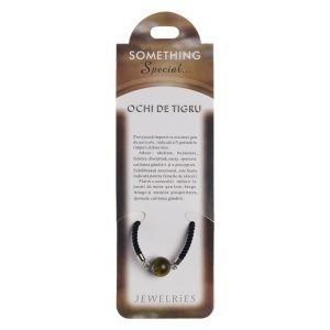Bratara piatra semipretioasa Ochi de tigru 12mm cu snur negru