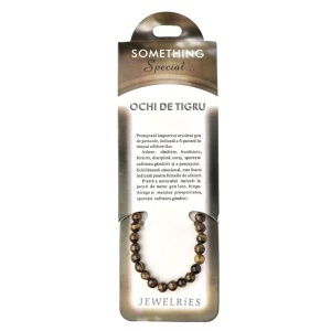 Bratara pietre semipretioase Ochi de tigru 6,5mm pe fir elastic