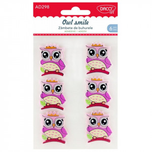 Bufnita 3D lemn cu pasla cu adeziv 4x3,5cm x 4mm 6/set Daco AD298