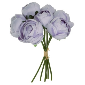 Bujor textil si plastic lila 27cm 7 fire/buchet