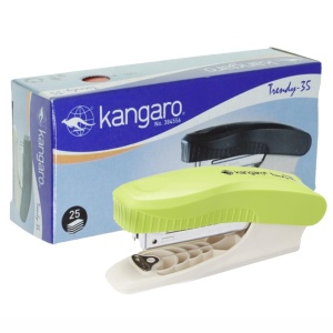 Capsator 24/6 pentru 25 coli Kangaro verde deschis cu alb C2238 - Img 1