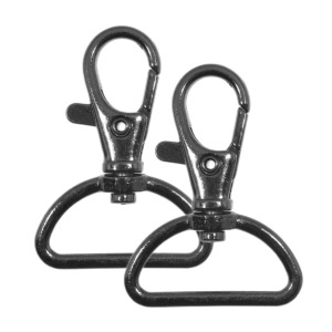 Carabina metal neagra pentru geanta 3x4cm 2/set