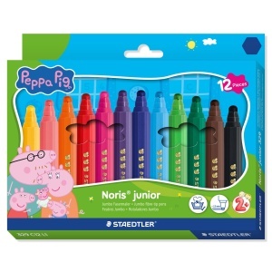 Carioca hexagonala cu varf gros 12 culori/set Noris Junior Peppa Pig ST-329-C12-L1