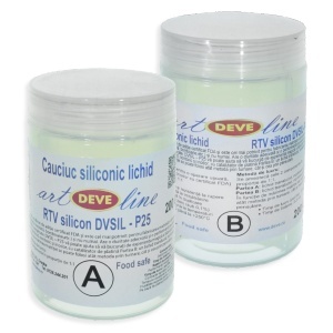 Cauciuc siliconic lichid bicomponent pentru matrite 200g+200g P25