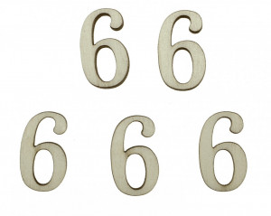 Cifra placaj -6/9- 2,5cm 5/set