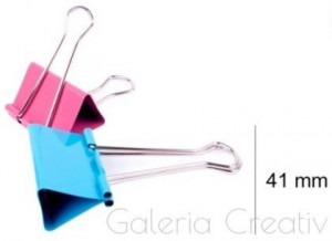 Clema otel pentru hartie 4,1cm 3/set MP PA387 roz/albastru/galben - Img 2