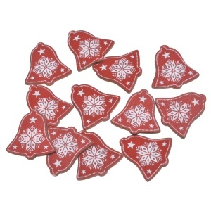 Clopotel placaj rosu cu adeziv 3,8x3,6cm 12/set Canea HAC-95260
