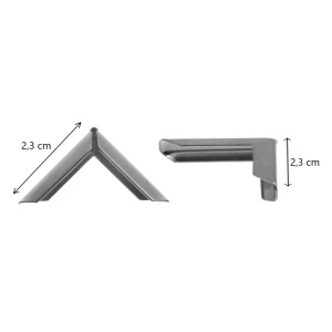 Coltar metalic argintiu 2,3x2,3x0,3cm 4/set CM0001 - Img 2