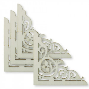 Coltar placaj decupat model 1 6x6x0,4cm 4/set
