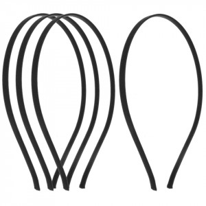 Cordeluta metalica cu saten negru 0,5cm 4/set
