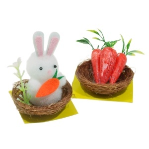 Cuib cu iepure si cuib cu morcovi 5cm 2/set 090362