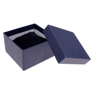 Cutie carton bijuterii dreptunghiulara bleumarin 9,3x8,7x5,7cm SS81B - Img 2