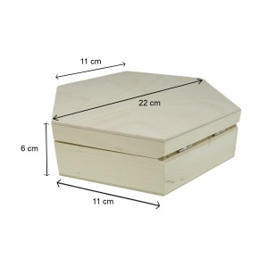 Cutie lemn hexagonala 22x19x6cm PZ263K - Img 3