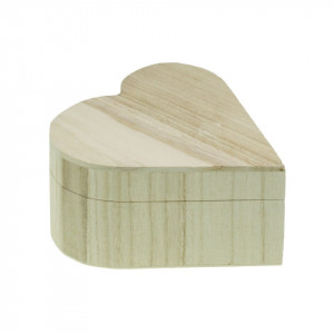 Cutie lemn inima nefinisata cu inchizatoare magnetica 9x9x5cm CA887-03