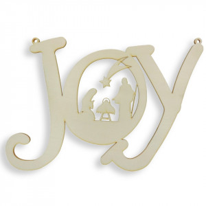 Cuvant placaj - JOY cu scena nasterii 30x20,8cm - Img 1