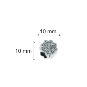 Distantier metalic argintiu inchis trifoi 4 foi 10x10mm 8/set - Img 2