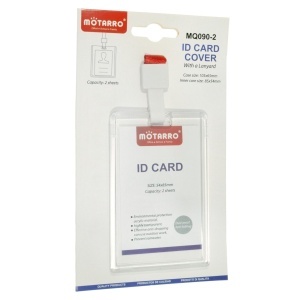Ecuson plastic vertical cu snur rosu 6,5x10,5cm MQ090-2