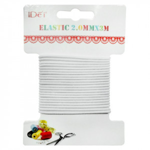 Elastic rotund alb 2mm x 3m 016042