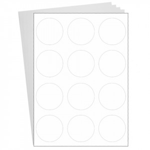 Eticheta adeziva rotunda alba 6cm 5 coli x 12buc/set Neo s