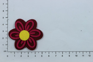 Floare pasla bordo/fucsia cu adeziv 5cm 5/set - Img 2
