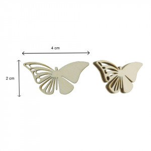 Fluture placaj natur decupat M15 2x4cm 5/set - Img 2